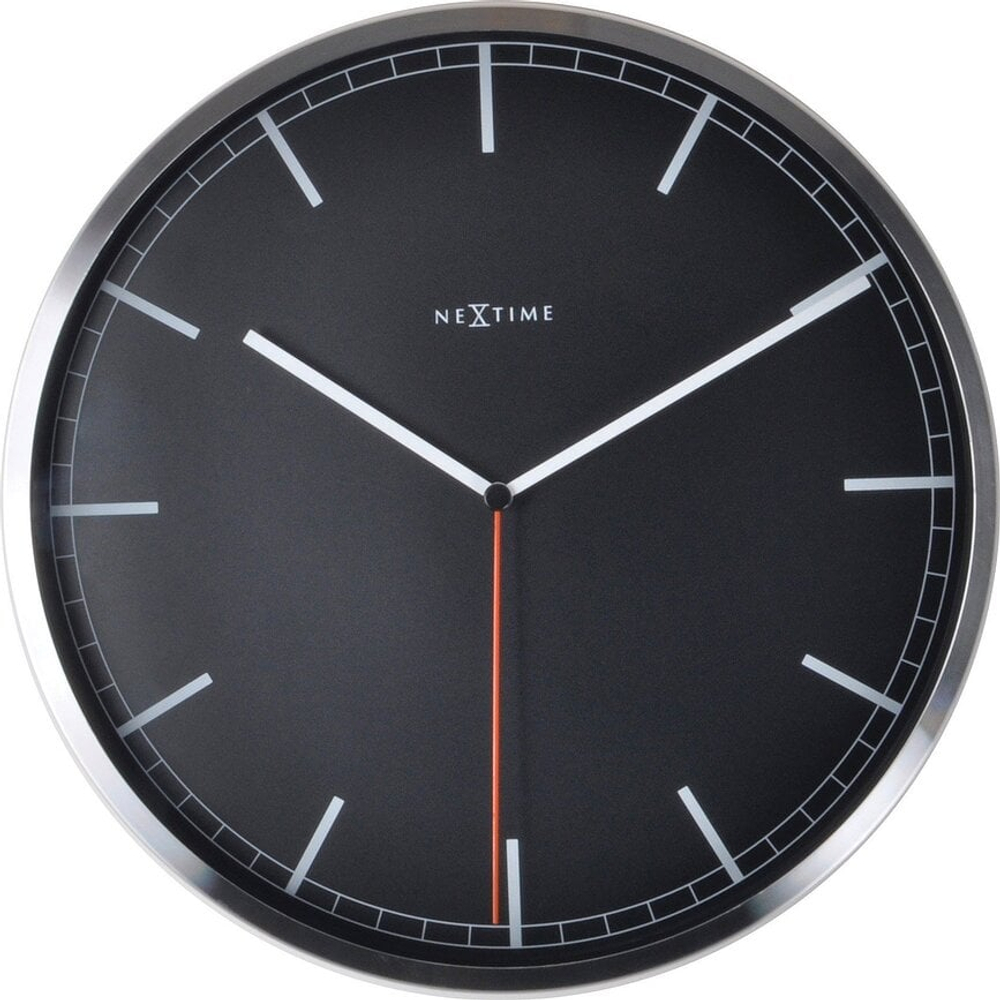 Настенные часы nextime company, алюминий, чёрные · арт. fabr 3071zw