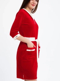 Халат велюровый молодежный с капюшоном