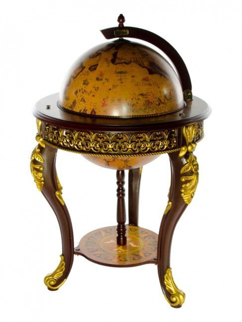 Глобус-бар напольный, сфера 45 см., в стиле Барокко Ptolemaeus
