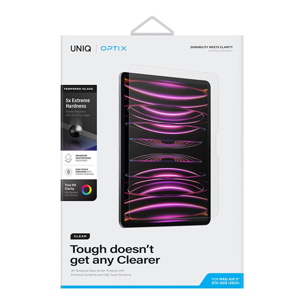 Защитное стекло Uniq OPTIX CLEAR Glass для iPad Air 10.9/Pro 11 (2/3/4 gen) (Прозрачное)