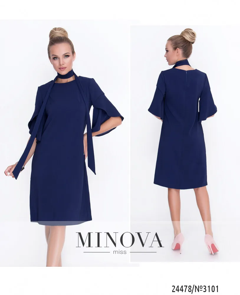 Платье 3101-темно-синий Minova