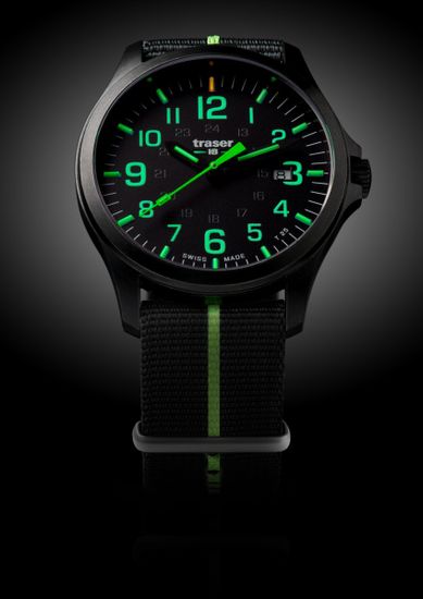 Швейцарские тактические часы Traser P67 OFFICER PRO GUNMETAL Black/Lime 107864