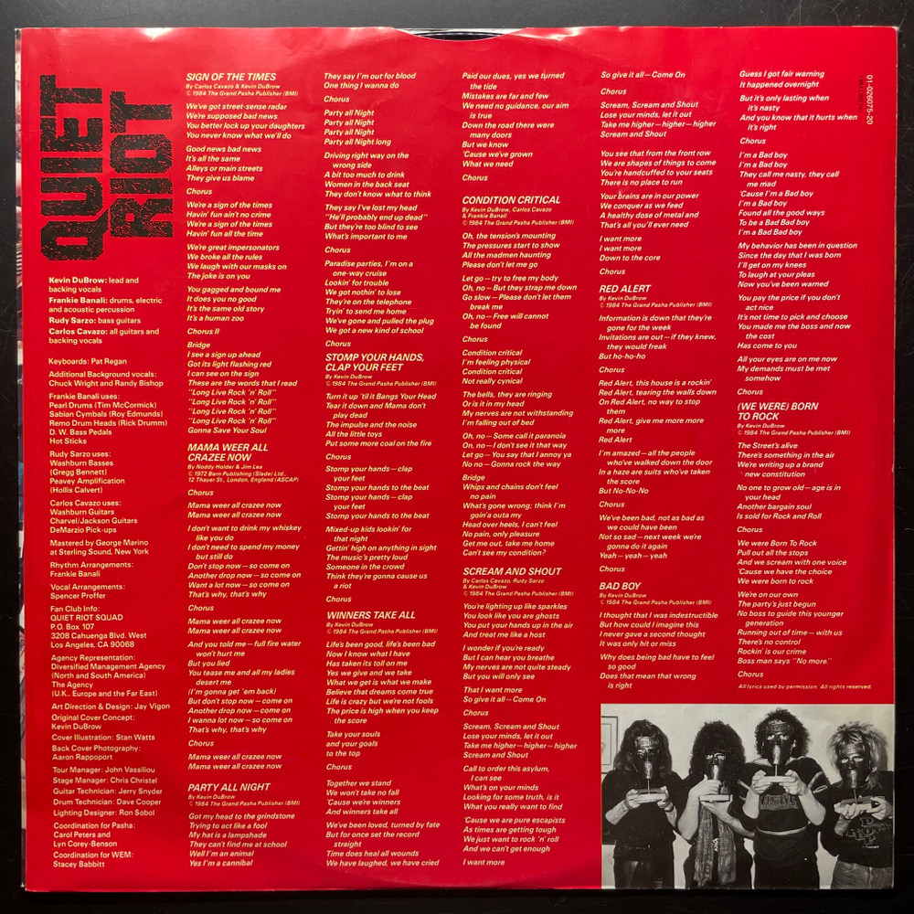 Quiet Riot ‎– Condition Critical (Голландия 1984г.)
