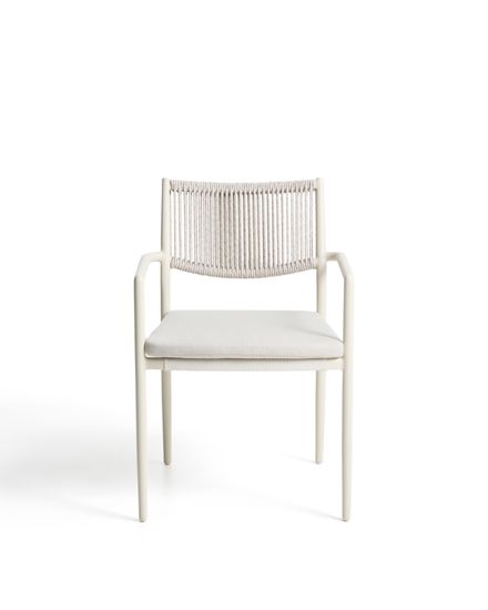 Уличный стул Argasi из алюминия цвета экрю и веревки