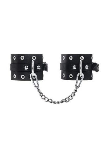 Черные однослойные оковы с люверсами (Цвет: черный)