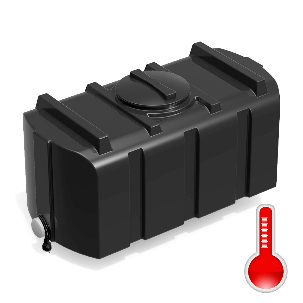 Бак для душа серии «R» 300 л  черный с подогревом, с лейкой, с уровнемером Полимер-Групп(1265x600x720см;14кг;черный) - арт.559265.2