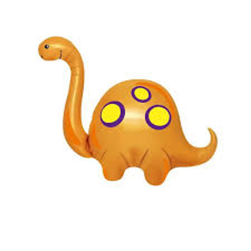 Шар (40""/102 см) Фигура, Динозавр Бронтозавр, Оранжевый, Китай 1 шт. 6п. Д099