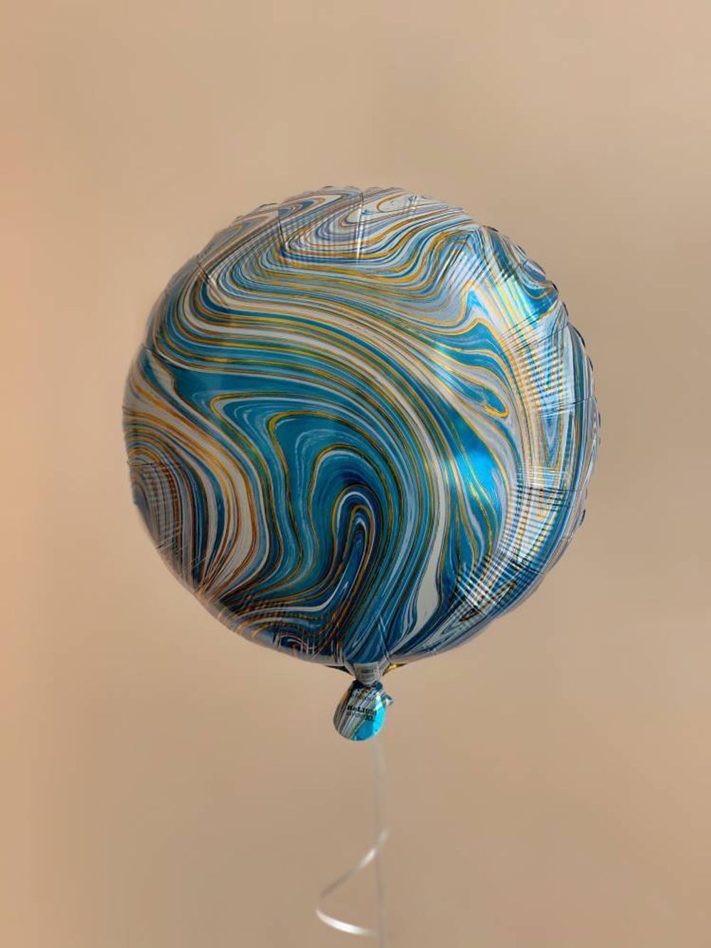 AN Шар круг 18" Мрамор Blue голубой (БГ-15)  Изображение2