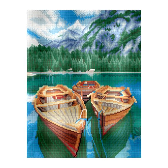 Almaz qaşlarla mozaika \ Алмазная мозаика \ Diamond painting ТРИ СОВЫ "Озеро в Альпах", 30*40см, холст, картонная коробка с пластиковой ручкой