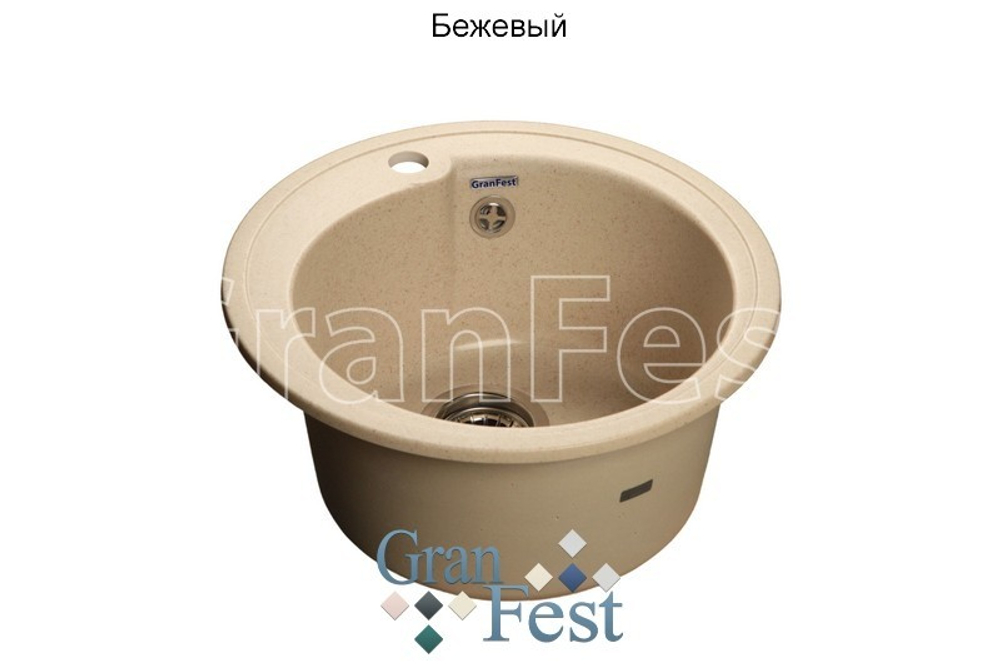 Кухонная мойка GranFest РОНДО GF R 450 Бежевый