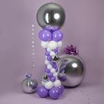 Шар 3D (18''/46 см) Сфера, Серебро, 1 шт.