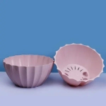 Кашпо для цветов пластиковое 3,4л d-25см «Ракушка» бисквит