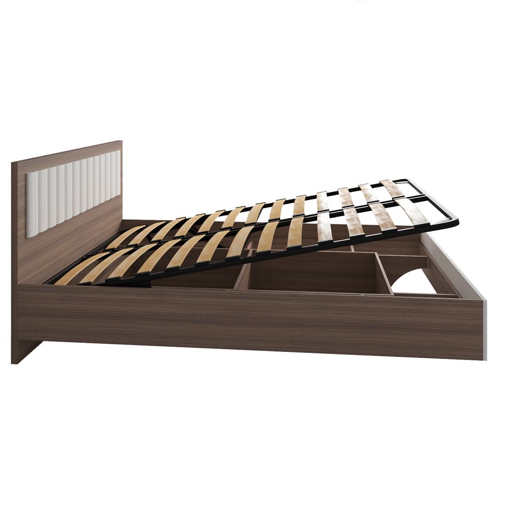 МС Роза Кровать 1400 Орех Франклин/Графит Скин, ДСВ Мебель