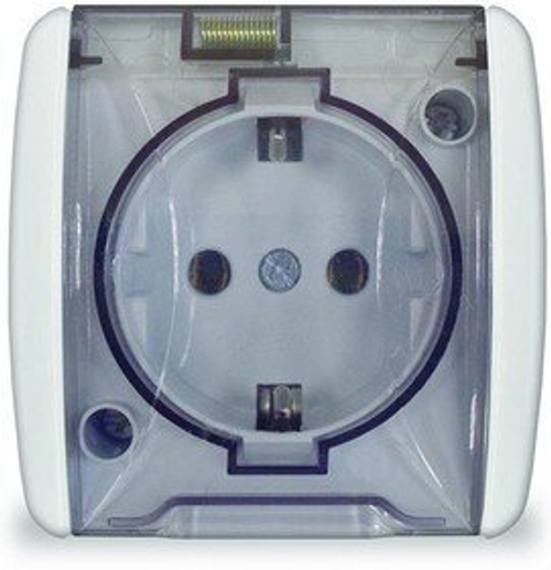 Розетка одинарная ОП с крышкой 16А с заземлением 811885