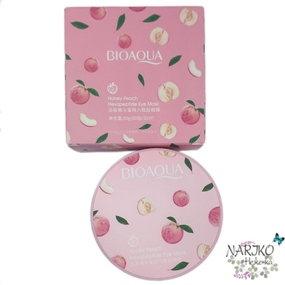 Патчи для век гелевые Увлажнение и Обновление BIOAQUA Персик и Гексапептиды, 60 шт.