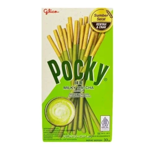 Бисквитные палочки Glico Pocky Milky Matcha со вкусом молочного зелёного чая, 33 г