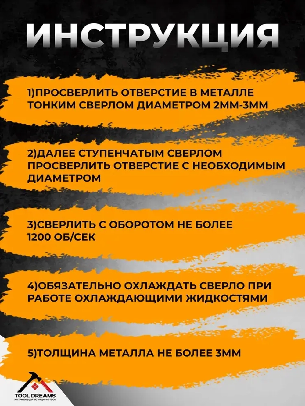 Сверло ступенчатое по металлу для отверстий 4-32 мм, с титановым покрытием
