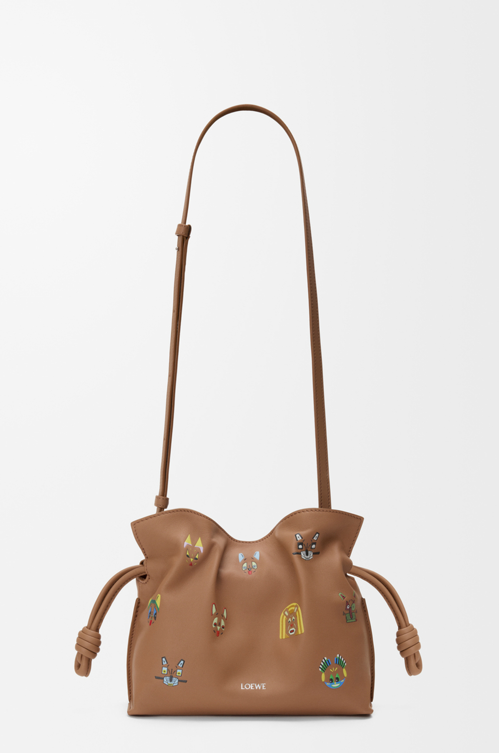 Loewe Мини-клатч Cats Flamenco из телячьей кожи наппа, мокко