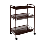 Этажерка "Ладья 33 КС" 2 полки + столешница на колесиках медный антик