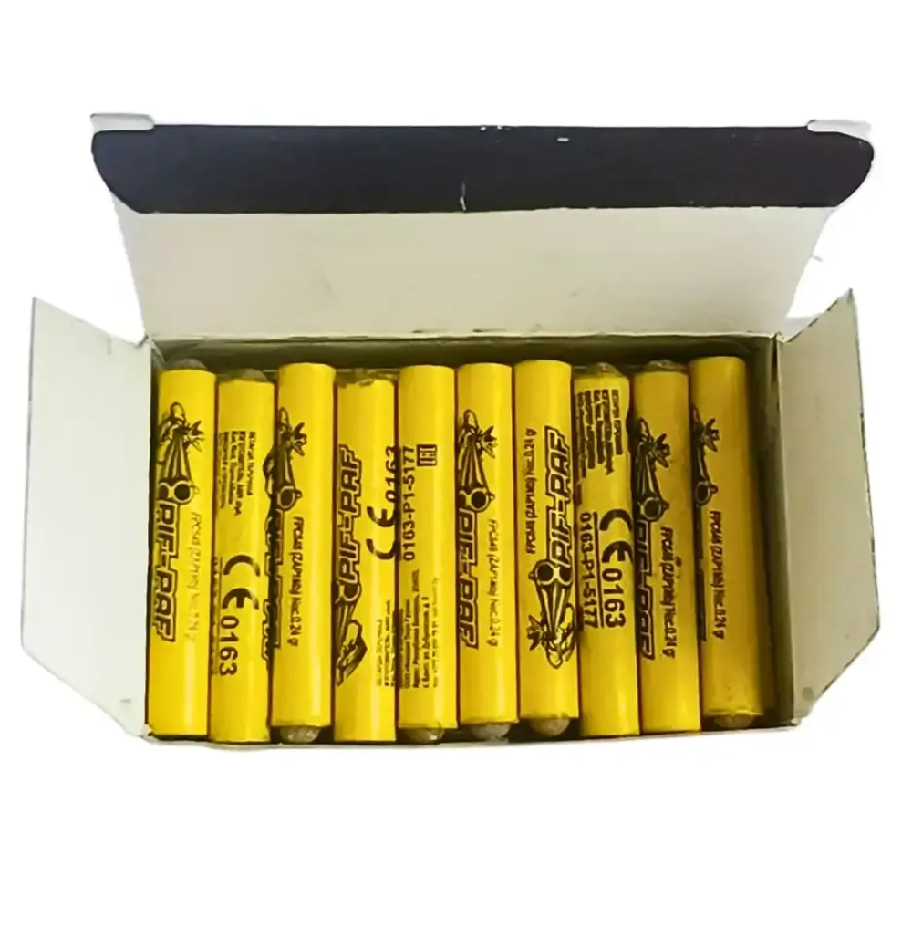 FPC646 Pif Paf: Тёрочные петарды Pif Paf от Фаворит Пиро Групп — серия «Сотки», 20 штук в упаковке.