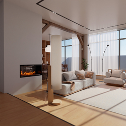 Деревянный торшер Piera в стиле минимализм в светлом уютном интерьере