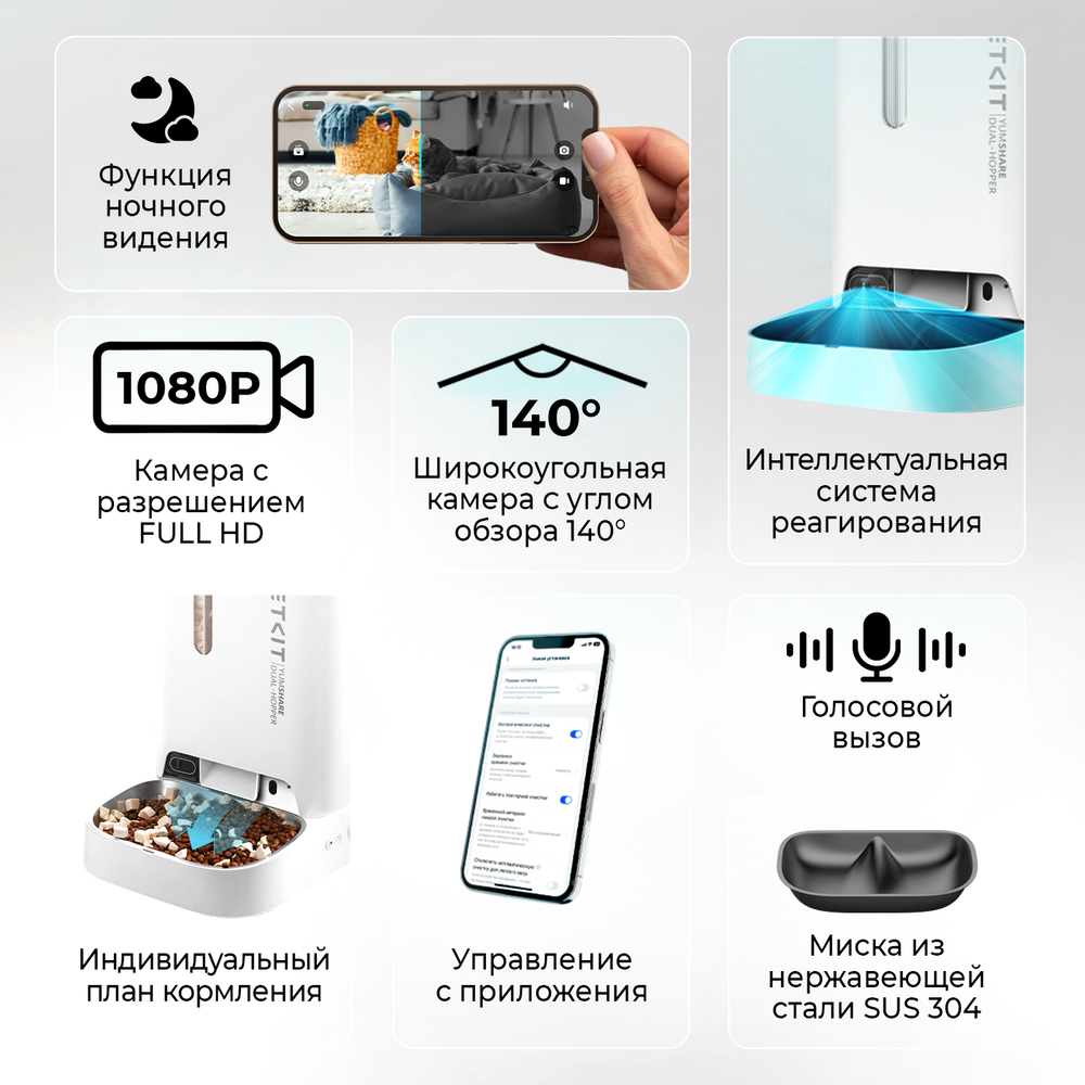 Автоматическая кормушка c видео камерой  Fresh Element YumShare Dual Hopper PETKIT