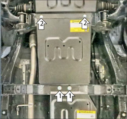 Защита КПП. 2 мм, Сталь. для Foton Tunland G7 2024-н.в., Motodor.77505