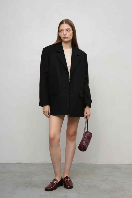 Мини-юбка, пальтовая шерсть, черный