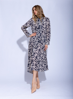 Женское летнее платье миди с цветочным принтом