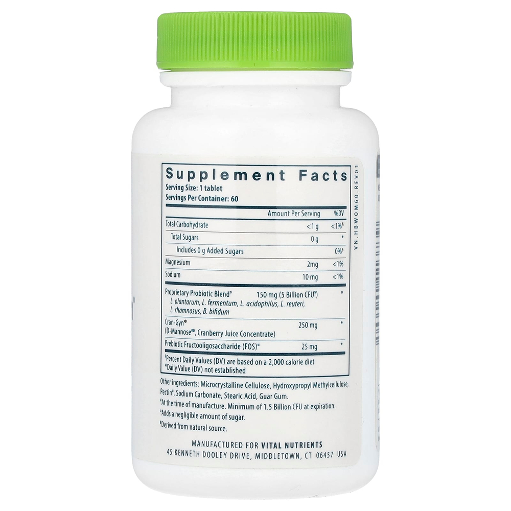 Vital Nutrients, Hyperbiotics®, пробиотик Pro-Women®, 60 веганских таблеток