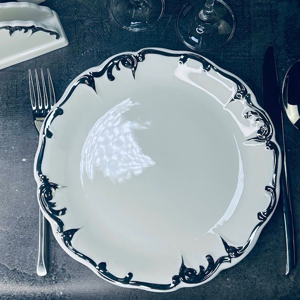 Lenardi 666-389 Набор из 6 тарелок 24см ARGENTO в под.уп.(х4)Фарфор