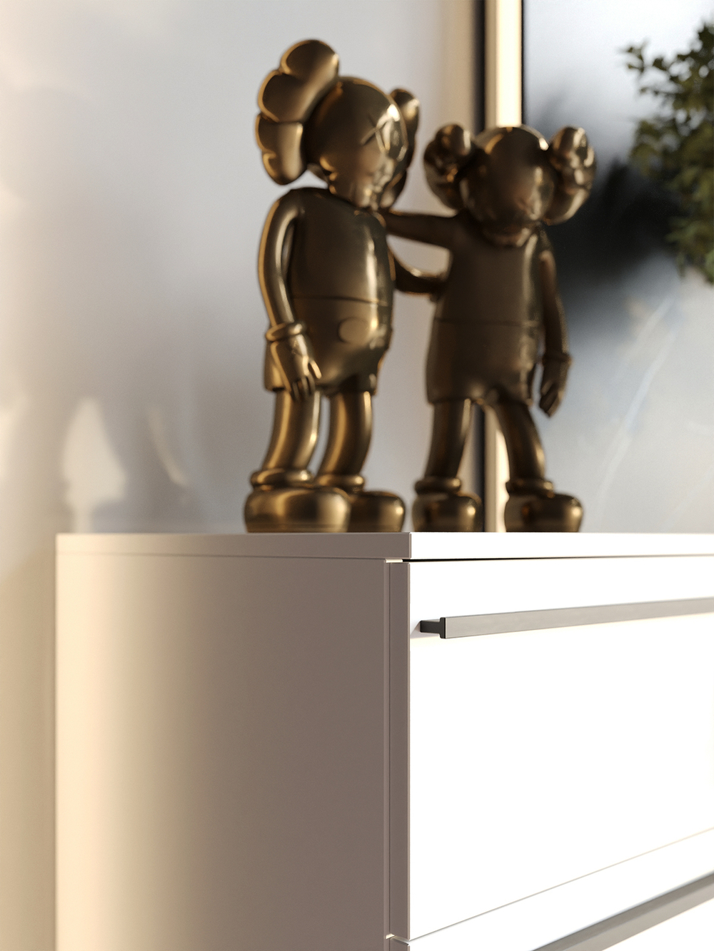 Комод SOHO для одежды, 4 ящика, цвет белый, габариты 45х90х40 см