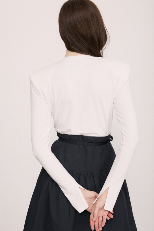 Блуза из трикотажа молочный цвет AW/25