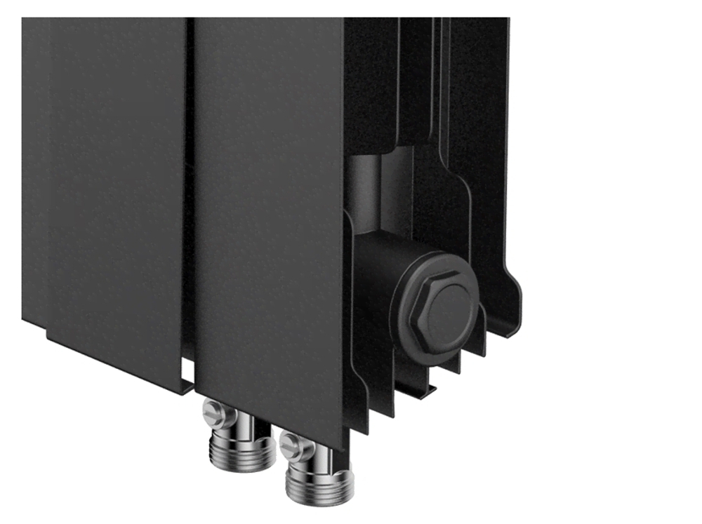 Радиатор биметаллический Royal Thermo PianoForte 300 Noir Sable 8 секций VDR (нижнее правое подключение)