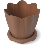 Горшок для цветов пластиковый 3л d-20см «Эдельвейс» с поддоном терракотовый С192Т