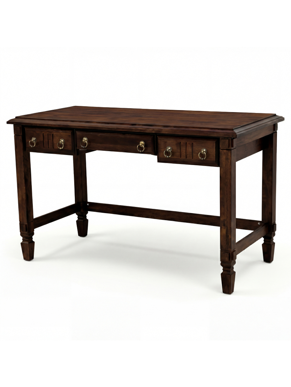 Стол письменный, 140х65х84, Джоли, компьютерный, с ящиками, массив березы, коричневый, MAKOSA