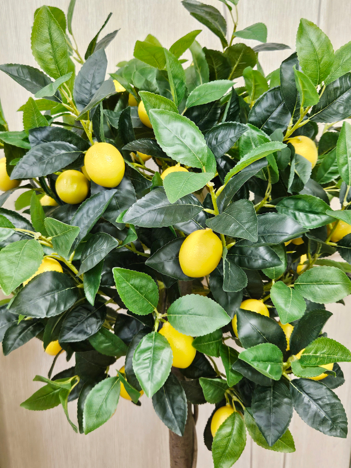 Искусственное Лимонное дерево шар 120см в кашпо