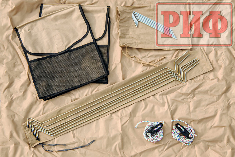 Палатка на крышу автомобиля РИФ Soft RT02-120, тент песочный, 120х240х115 см