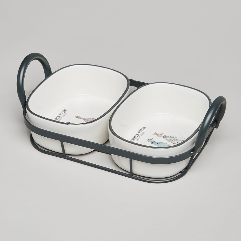 НАБОР ФОРМ НА МЕТАЛ.ПОДСТАВКЕ LEFARD "FAMILY FARM" 2 ШТ. 28,5*16*8,5 CM 500 МЛ