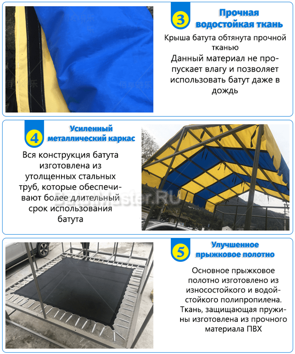 Батутная арена с горкой, диаметр 12 фт 4,5x3,8x2,8 м