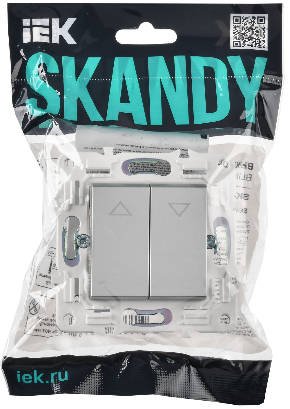 SKANDY Выключатель жалюзи 10А SK-V12S серебряный IEK