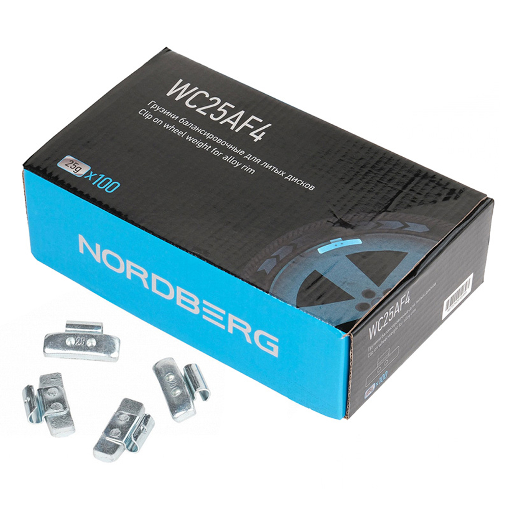 NORDBERG (WC25AF4) Грузики балансировочные для литых дисков Fe 25 г, 100 шт