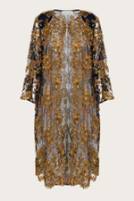 Черно-золотая кружевная накидка с вышивкой