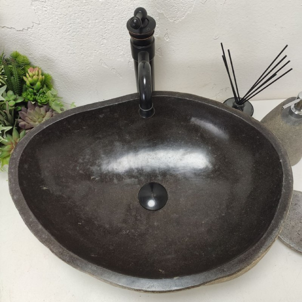 Раковина из речного камня RS-62007 (55*42*16)