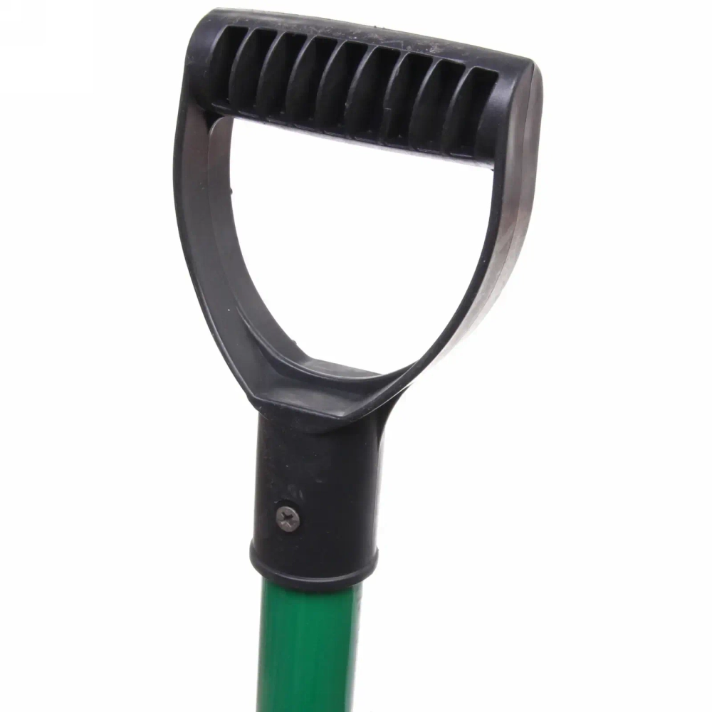 Лопата снеговая пластиковая 380*365 мм, с оцинк.планкой, с металл.крашеным черенком и V ручкой, d=32