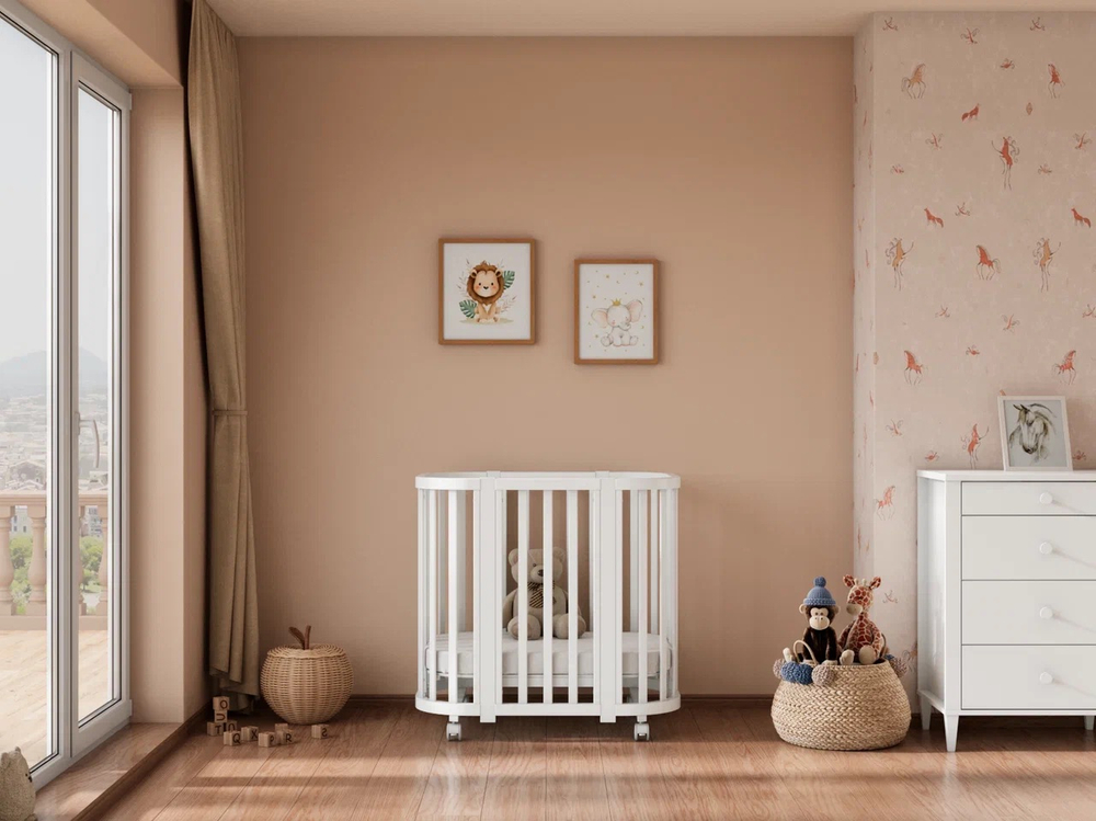 Кроватка детская Incanto Lunna Sonata (белый/белый) маятник поперечный