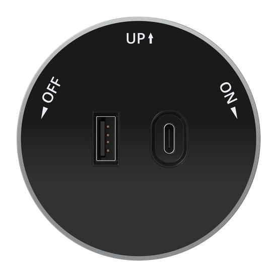 MULTITRACK Розетка 2хUSB (тип А+С) 18 Вт, 5 В/3 А АНТРАЦИТ