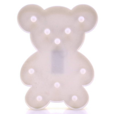 Ночник Мишка на бат. 25,5см 4 цвета микс пакет