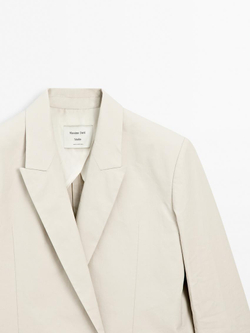 Massimo Dutti Асимметричный блейзер, слоновая кость