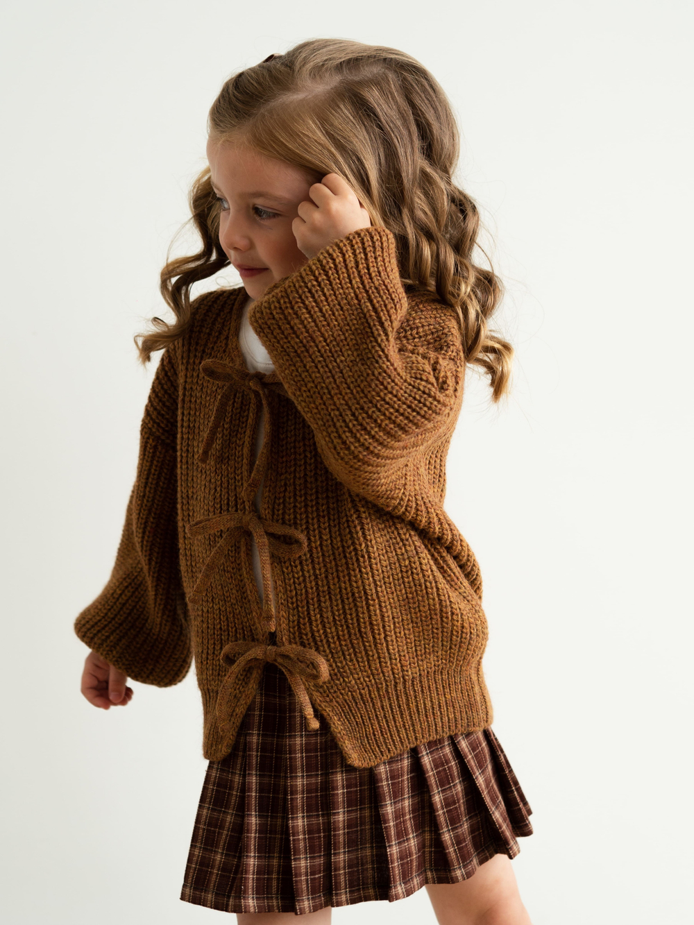 Кардиган с бантиками, Горчичный